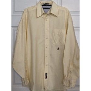 Tommy Hilfiger Original Oxford Size 16 1/2 34-35 Yellow Solid Button Down